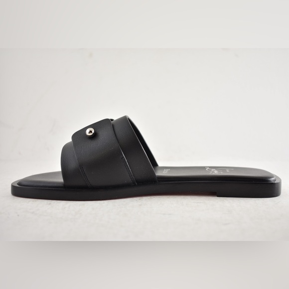 Christian Louboutin Chambelimule Donna Flat Black Calf Leather Slide Sandal 35 - Picture 12 of 15